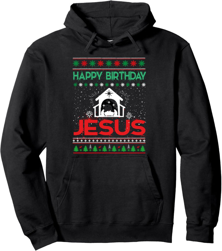 Happy Birthday Jesus Hässlicher Weihnachtspullover Pullover Hoodie