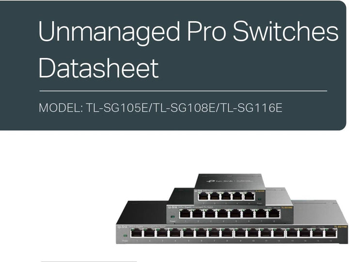 TP-Link TL-SG116E 16-Ports Gigabit Easy Smart Managed Netzwerk Switch(Gigabit-RJ45-Ports, Metallgehä