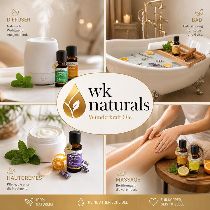 Wellness Geschenkset für Frauen mit Bio Rosengeranienöl, Rosen Badesalz &amp; Duftstein | Wellness Set f