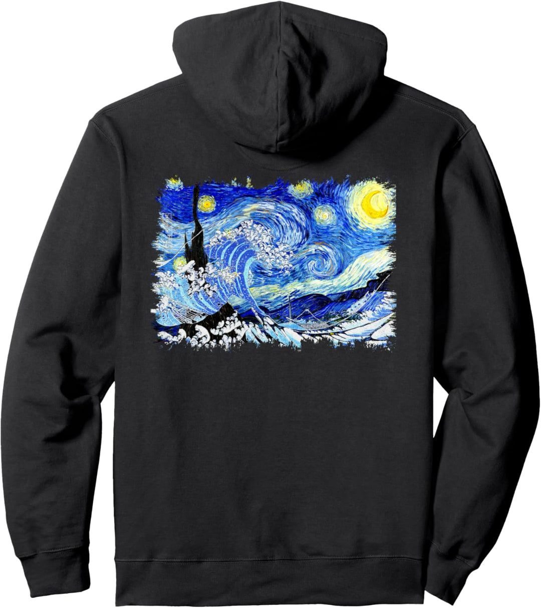Grosse Sternennacht Welle Berühmte Kunst Van Gogh Hokusai Pullover Hoodie