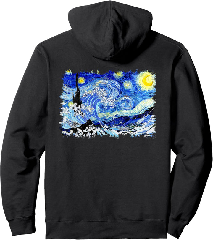 Grosse Sternennacht Welle Berühmte Kunst Van Gogh Hokusai Pullover Hoodie