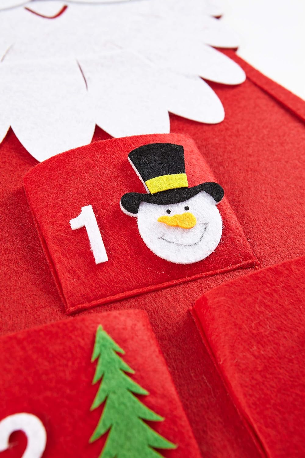 HEITMANN DECO 93341 Filz-Adventskalender Santa - Adventskalender zum Befüllen und Aufhängen - Weihna