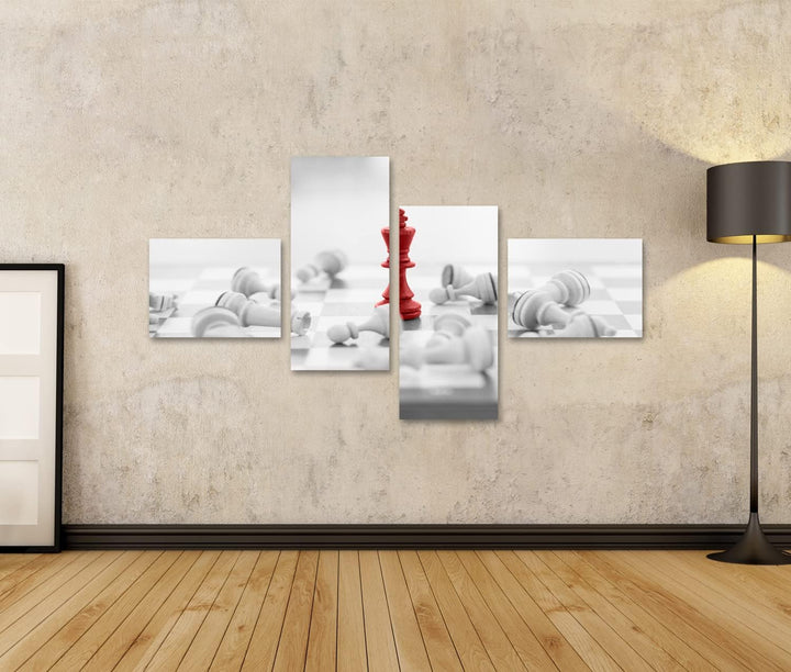 islandburner Bild auf Leinwand Schach Business Konzept Führer & Erfolg Wandbild Poster Kunstdruck Bi