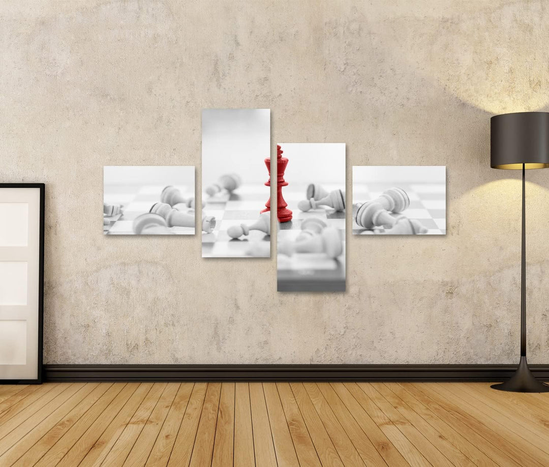 islandburner Bild auf Leinwand Schach Business Konzept Führer & Erfolg Wandbild Poster Kunstdruck Bi