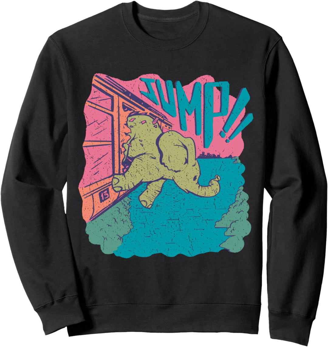 Elefant Tuffi springt aus Schwebebahn Wuppertal Sweatshirt
