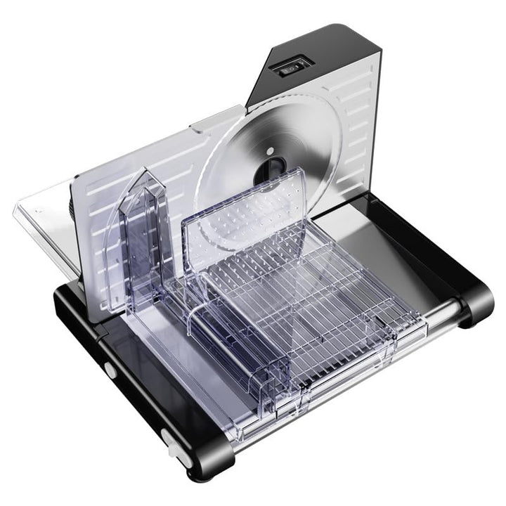 Allesschneider Klappbar Elektrisch, Brotschneidemaschine mit verstellbarer Schnittdicke (0-18mm), Al