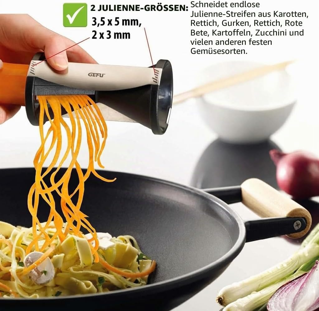 GEFU Spiralschneider SPIRELLI - Profi Spiral-Gemüseschneider für die Herstellung von Gemüse-Spaghett