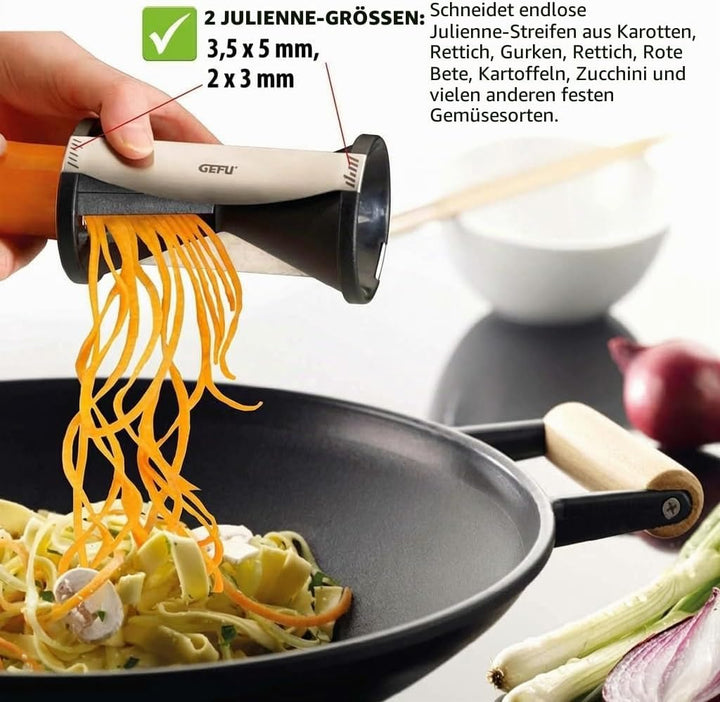 GEFU Spiralschneider SPIRELLI - Profi Spiral-Gemüseschneider für die Herstellung von Gemüse-Spaghett