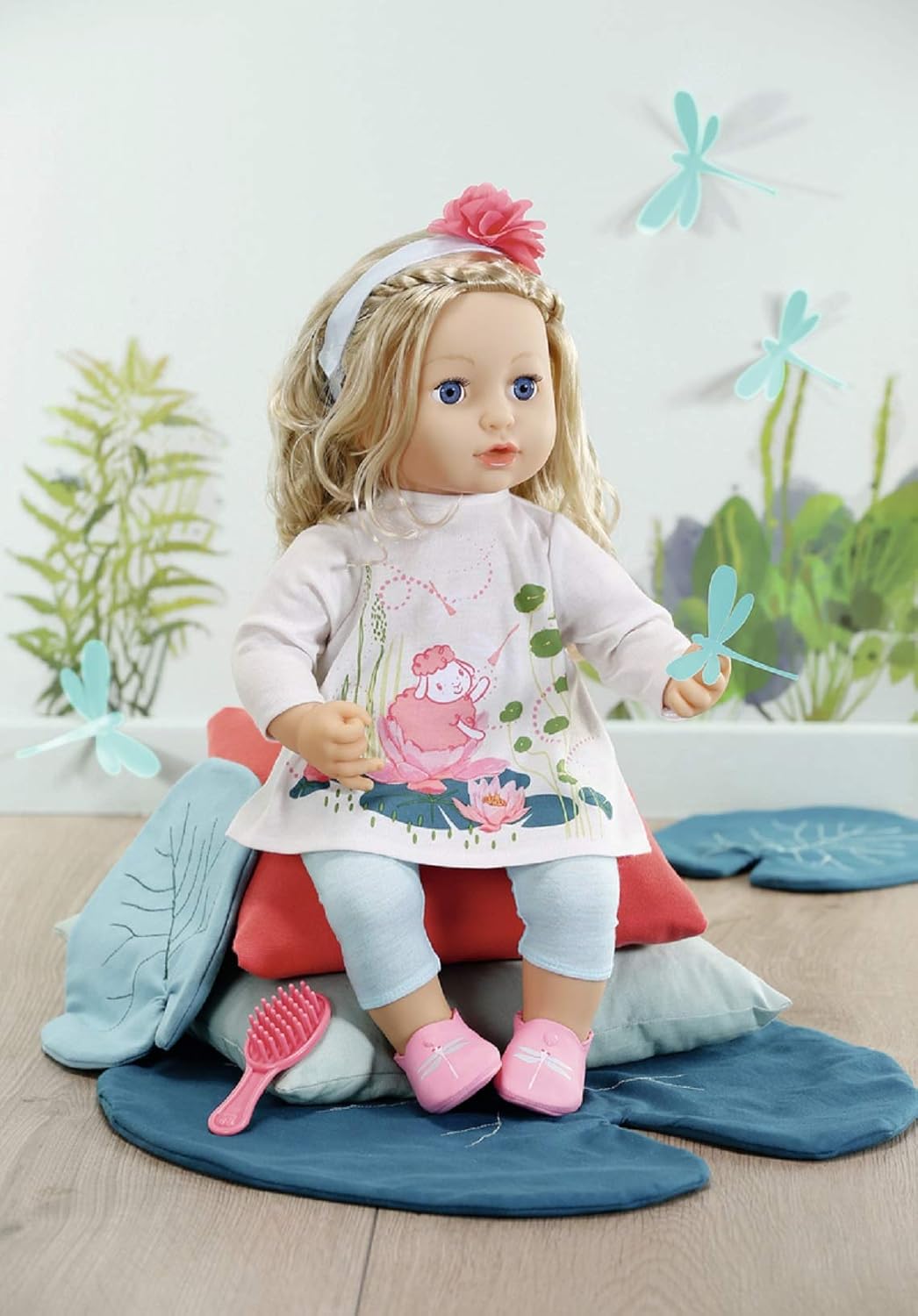 Baby Annabell Sophia 43 cm, weiche Puppe mit Langen blonden Haaren, inkl. Puppenkleidung, Haarband u