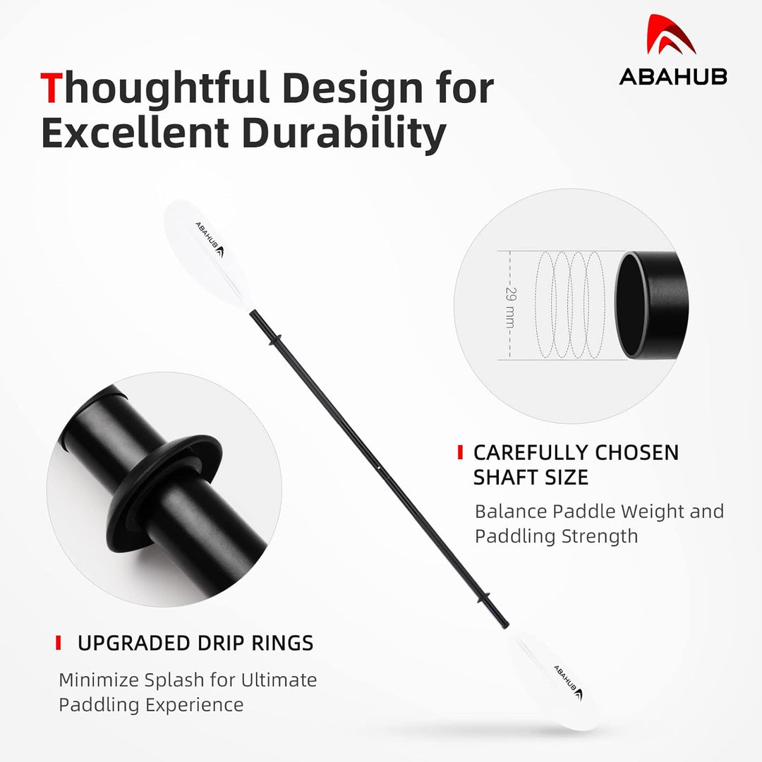 Abahub 218/230/241cm Kajak Paddel Aluminium Doppelpaddel mit Paddelleine für Kajakfahren Ruderboot K