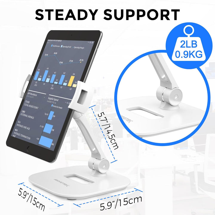 AboveTEK ipad Ständer Faltbar Tablet Ständer 4-11" Tablet Halter Schwarz 360°Swivel Halter Handy Stä