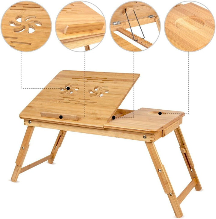 BAKAJI Laptoptisch Notebooktisch Betttisch Lapdesks für Lesen oder Frühstücks und Zeichentisch Lapto