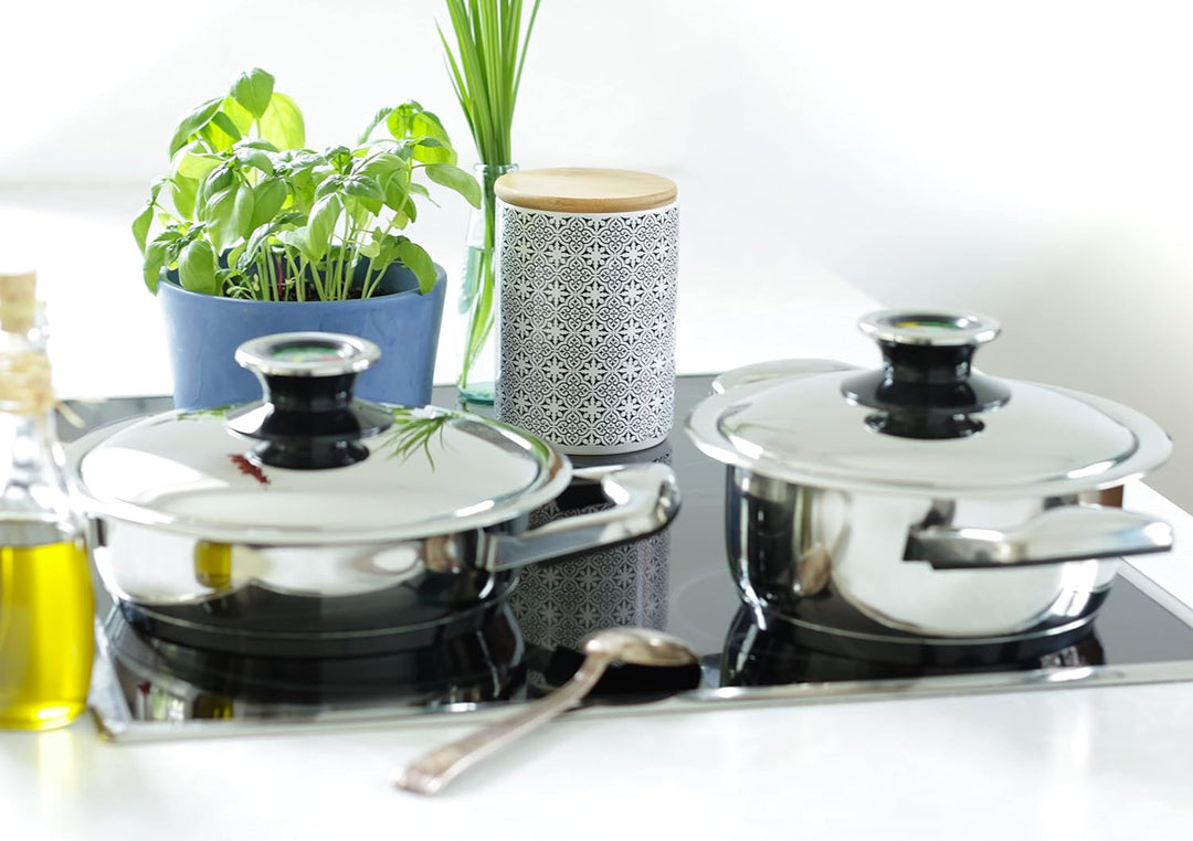 Töpfe Pfannen Bräter Collection, alle Herdarten + Induktion, hochwertiger 18/10 Edelstahl, Deckel mi
