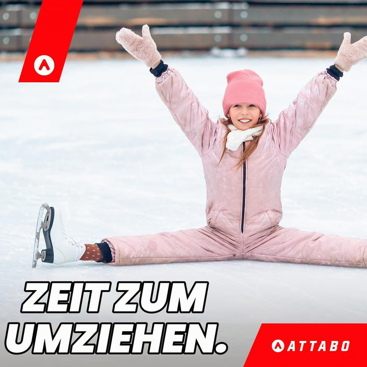 ATTABO Eiskunstlauf Schlittschuhe Kinder | Kufe aus Edelstahl, Klassische Schnürung, Verstärkte Hake