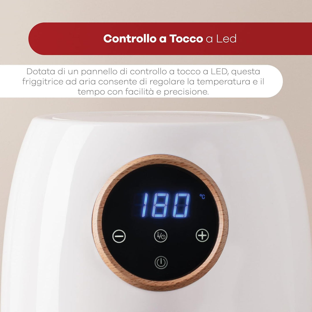 BERGNER Naturally | AirFryer 2 L | Freidora de Aire 1000 W | Temperatura desde 80-200ºC | Temporizad