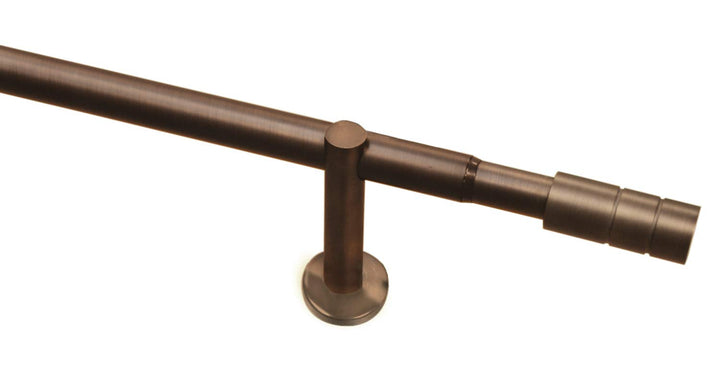 GARDINIA Gardinenstangen-Set, 1-Lauf, Zylinder, Ø 22/25 mm, 100-190 cm, Metall, Bronze Bronze 100 -