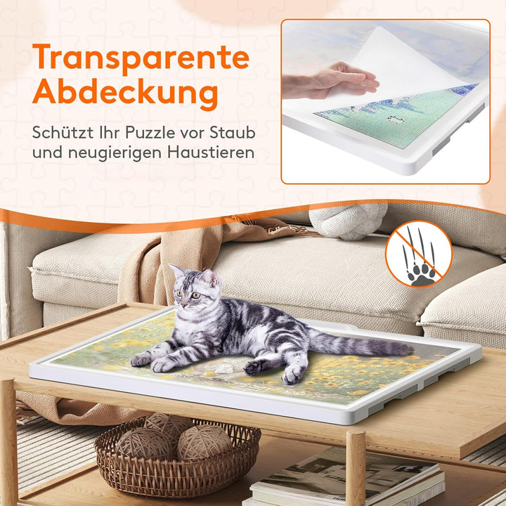 Lifewit 1500 PCS Drehbares Puzzlebrett mit 4 Schubladen, Kippwinkel Puzzleplatte, Tragbarer Puzzleti