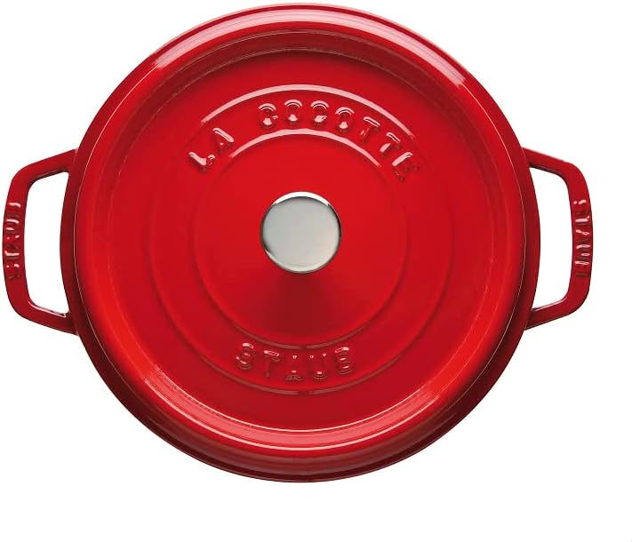 STAUB Gusseisen Bräter/Cocotte, rund 28cm, 6,7L, Aromaregen Funktion für optimale Befeuchtung, Für a