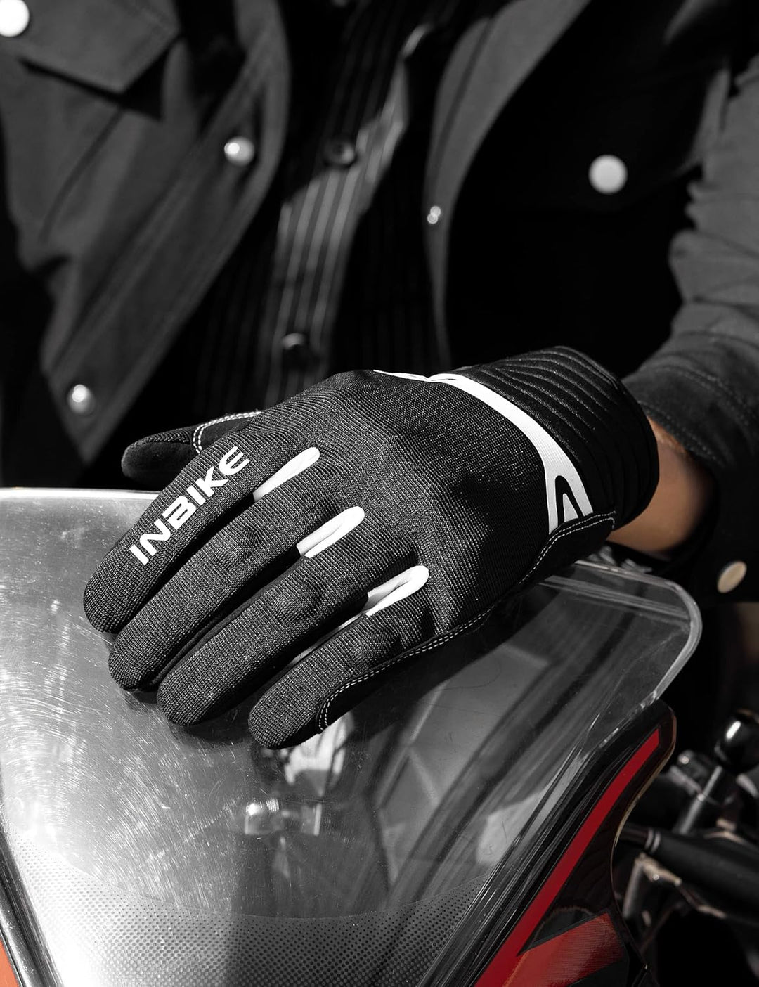 INBIKE Motorrad Handschuhe Motocross Sommer EUDE Foam Schutz Atmungsaktiv Touchscreen Motorradhandsc