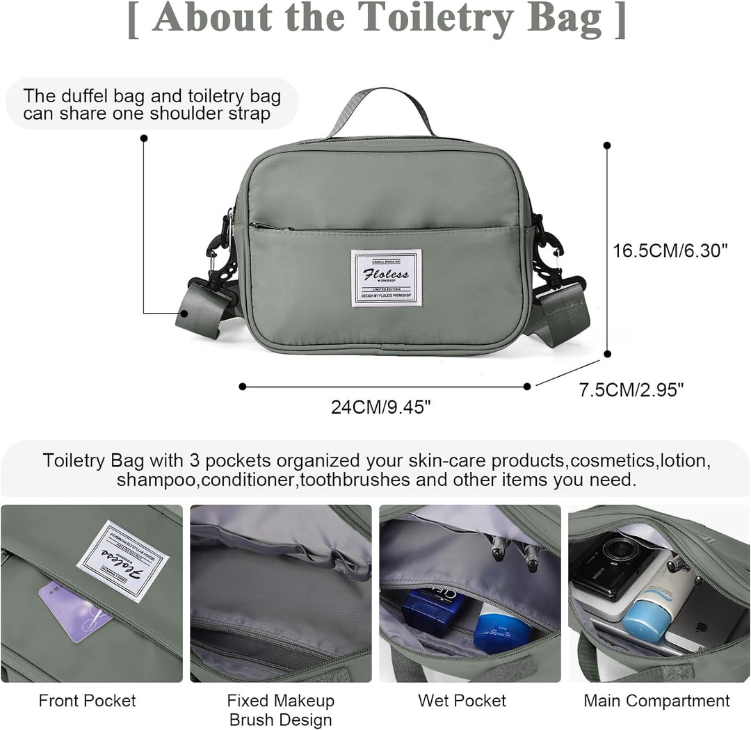 Reisetasche Damen Handgepäck Tasche Sporttasche mit Kulturbeutel Weekender Bag Schwimmtasche Wasserd