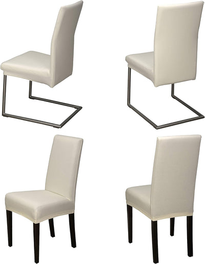 Staboos Stuhlhussen 6er Set - Hohe Elastizität - Stuhlbezug 6er Set - ÖKO TEX Zertifiziert (Creme) 6