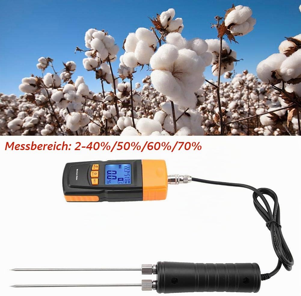 Digitales Holzfeuchtemessgerät mit Langer Sonde, GM620 Handheld Feuchtigkeitsmessgerät Hackschnitzel