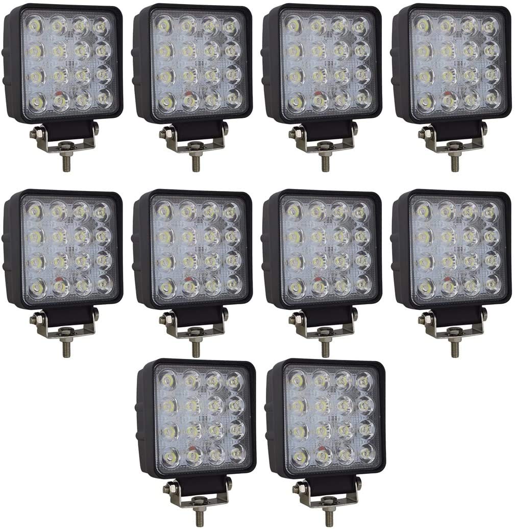 Willpower 10pc LED Scheinwerfer 4‘’ 10cm 48W LED Arbeitsscheinwerfer 12V 24V Zusatzscheinwerfer Auto
