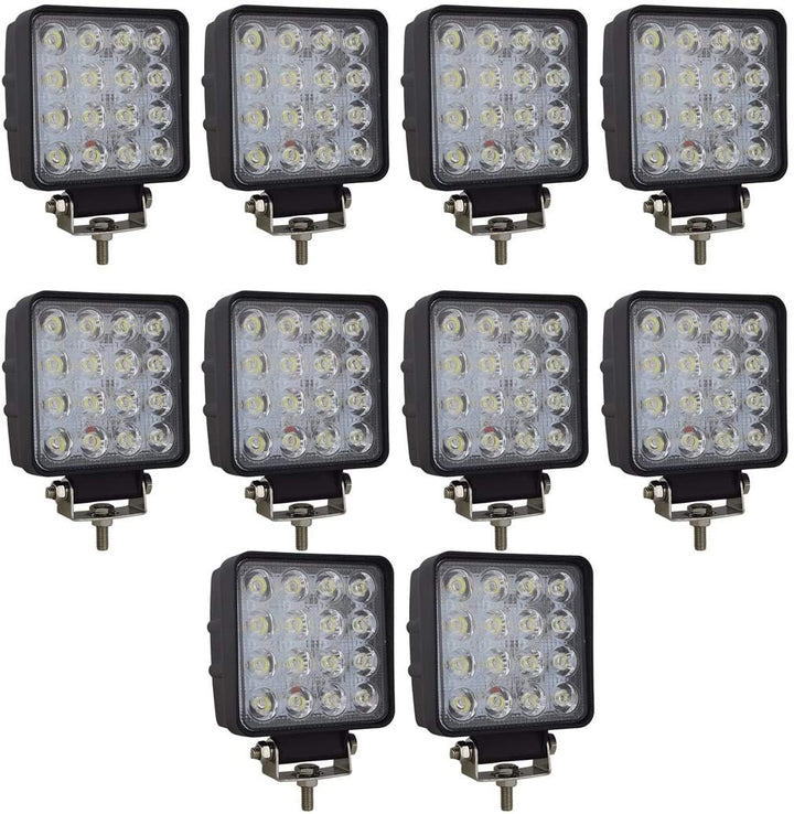 Willpower 10pc LED Scheinwerfer 4‘’ 10cm 48W LED Arbeitsscheinwerfer 12V 24V Zusatzscheinwerfer Auto