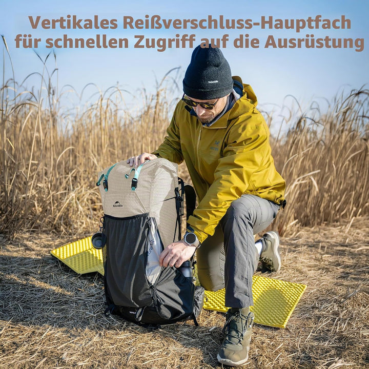 Naturehike Rock 2.0 Upgraded 30L Rucksack Interner Rahmen Wanderrucksack Herren Damen mit Regenhülle