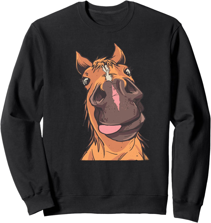 Lustig Pferdekopf Pferd Reiter Pferdebesitzer Pferde Sweatshirt