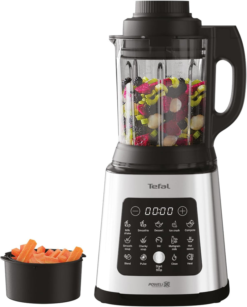 Tefal PerfectMix Cook Hochgeschwindigkeits-Standmixer, mit Kochfunktion, 10 Auto-Programme, heisse u