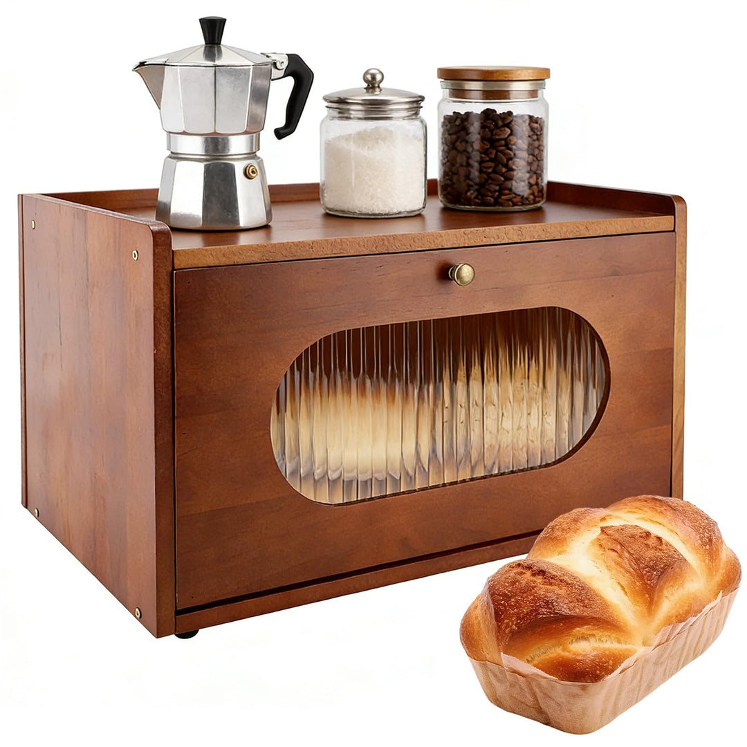 Brotkasten Holz für Küchenarbeitsplatte, Aufbewahrungsbox, Küche Brotbehälter, Corner Bread Box, Bra