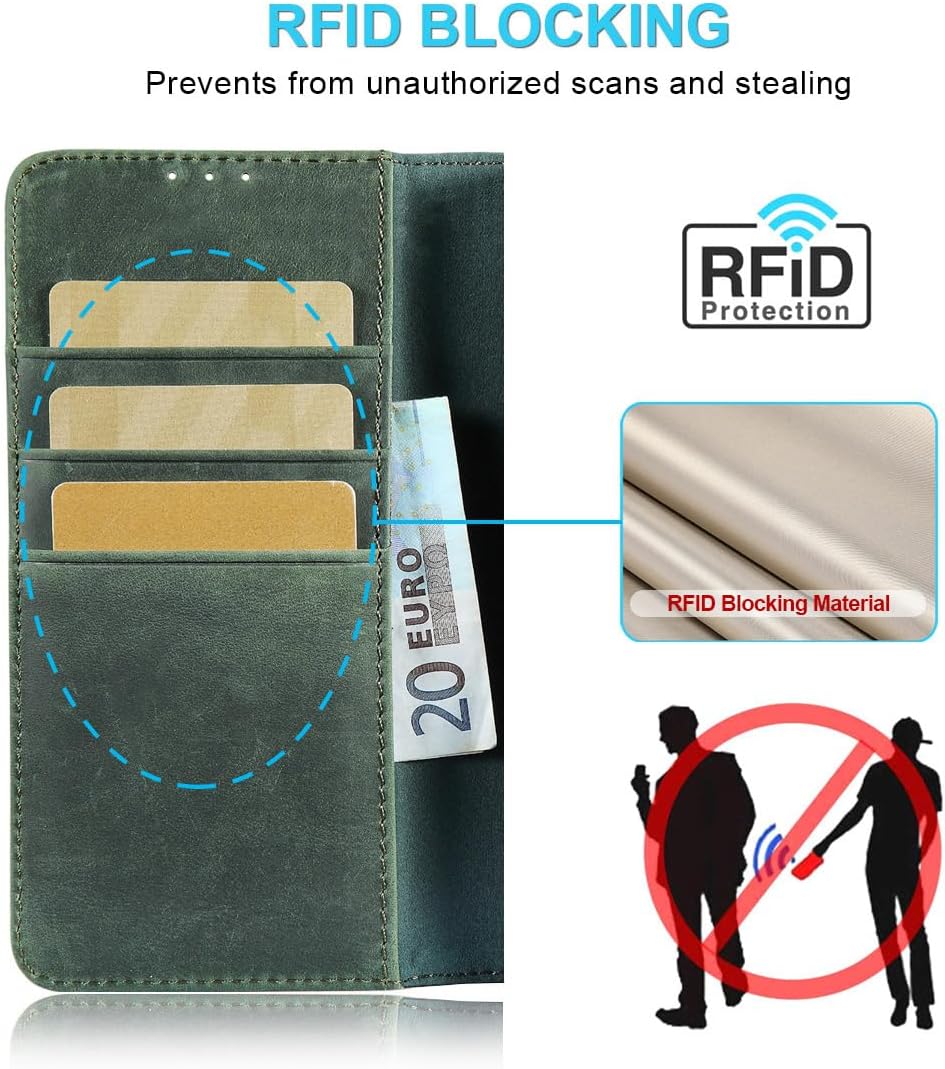 LENSUN Echtleder Hülle für Samsung Galaxy S26, Handyhülle Echtes Leder [RFID Blocker][Magnetverschlu