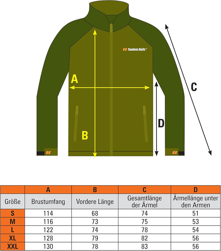Tandem Baits Leichte Softshelljacke für Herren | Männer Softshell Sweatshirt | Windbreaker Fleecejac