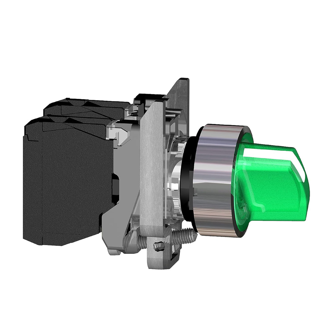 SEL.LUM.LED 230V NA+NC VERDE Schwarz 2 positions x, Schwarz 2 positions x