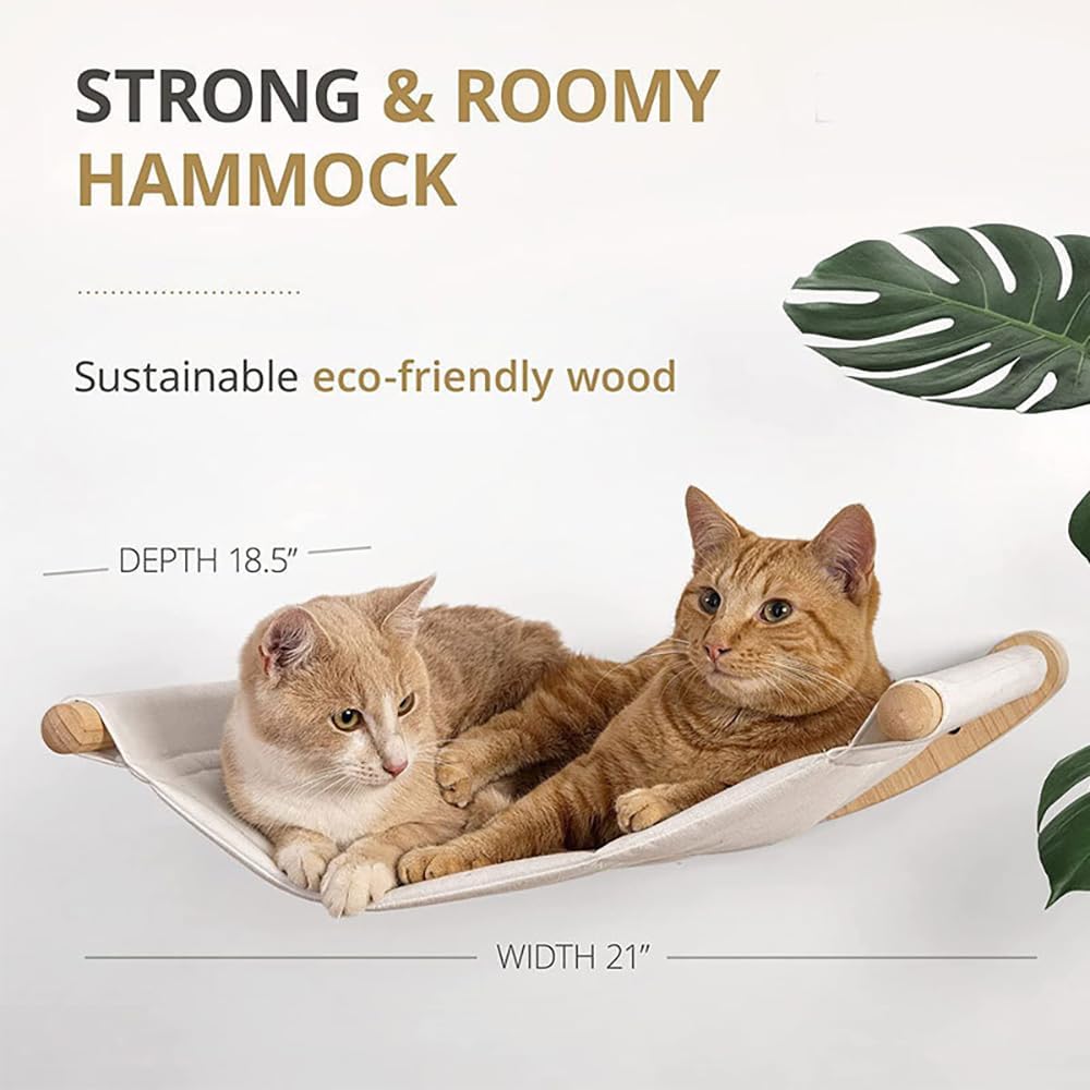 Kletterwand Katzen,53cmx47cm Katzenhängematte & 2 Kratzbaum, Kängematten Katzen Wand Bis Zu 10 Kg,Ka