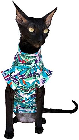 Kotomoda Cat Wear T-Shirt Leaves (M) M Blau, M Blau
