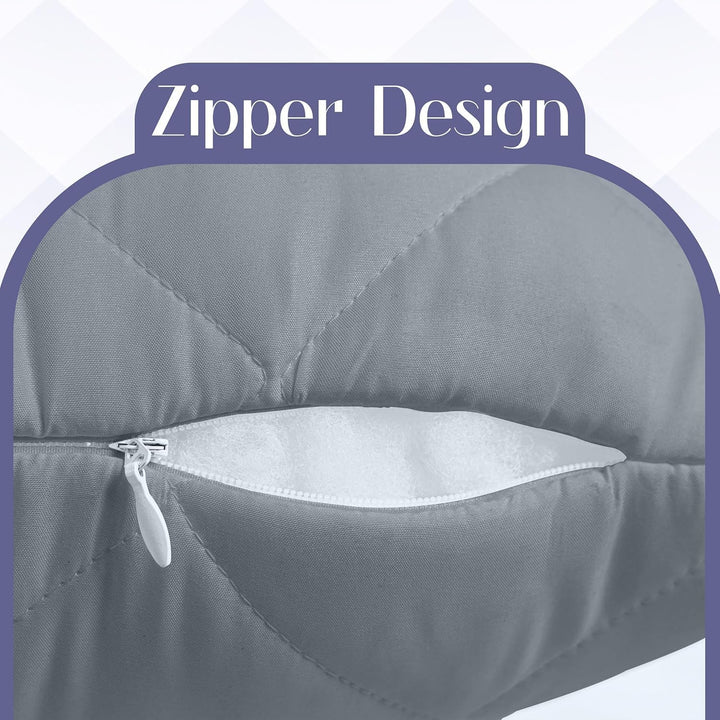 Utopia Bedding Seitenschläferkissen 40x145 cm Body Pillow Langes Kissen | Grau Bezug aus gesteppter