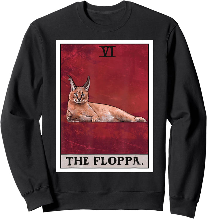 The Floppa Caracal Cat Tarotkarte, lustiges Meme Sweatshirt