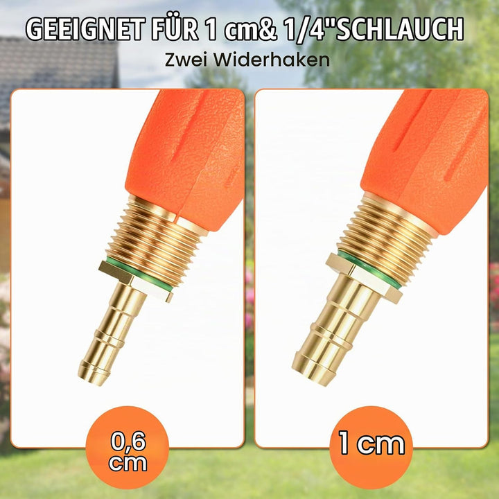 Sprühstab, 112CM Garten Giessstab Metall mit Einstellbarer Düse, 3/8 Zoll &amp; 1/4 Zoll Messing Barb Un