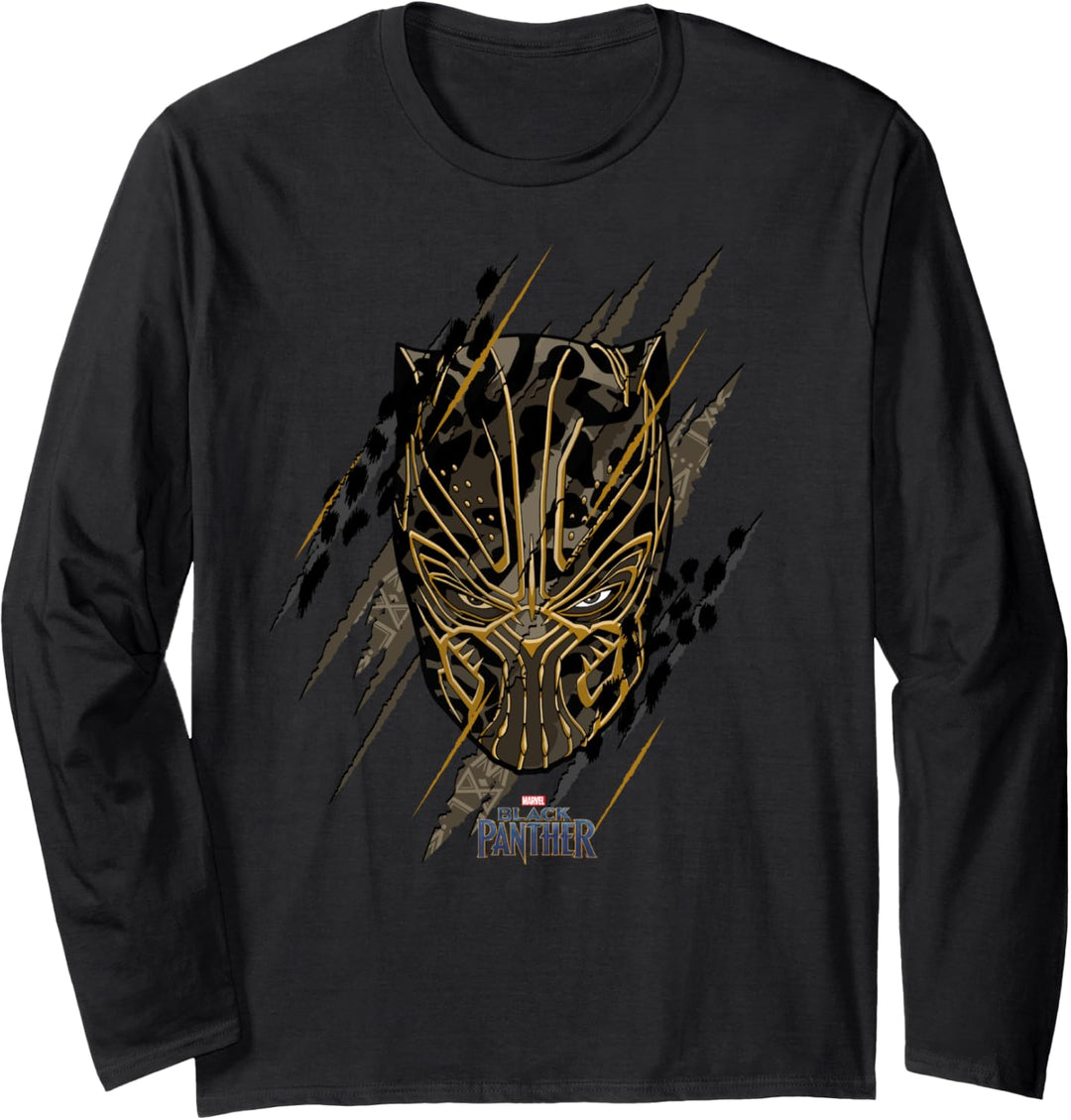 Marvel Black Panther Killmonger Scratch Portrait Langarmshirt
