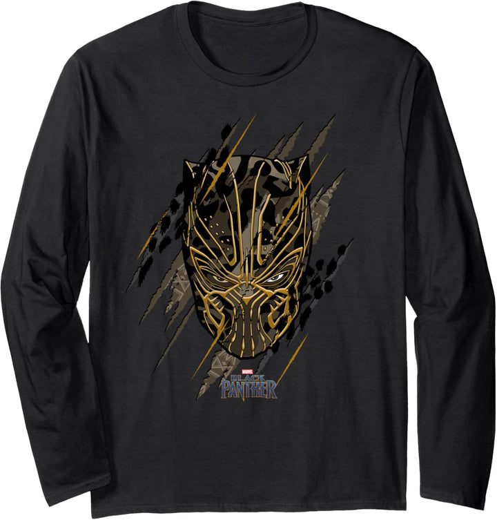 Marvel Black Panther Killmonger Scratch Portrait Langarmshirt