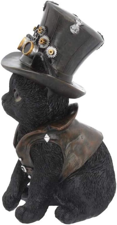 Nemesis Now Cogsmiths Katze 18,5 cm Figur, Kunstharz, Schwarz