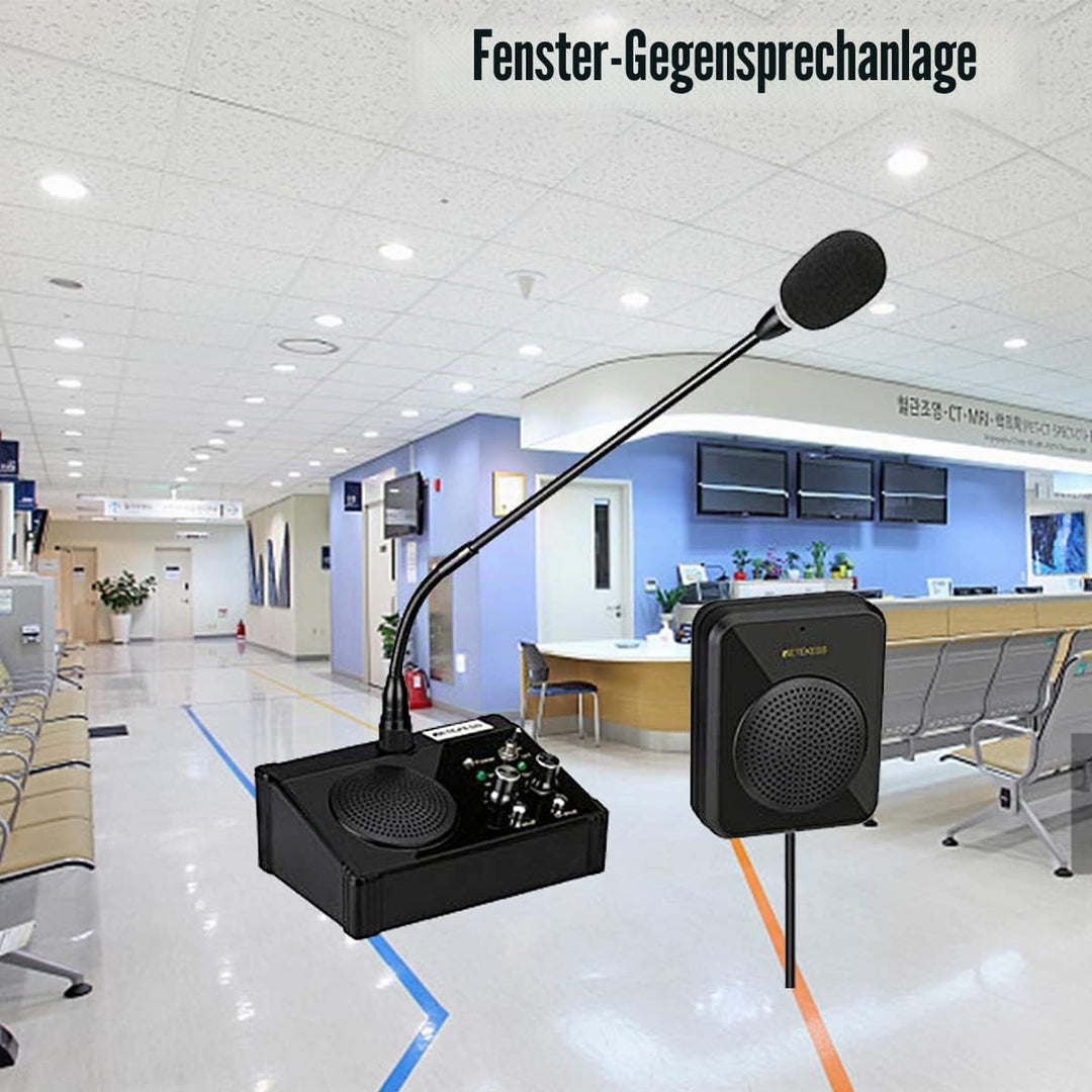Retekess TW106 Fensterlautsprecher, Gegensprechanlage, Dual Way Bank Intercom System, 2-Wege-Fenster