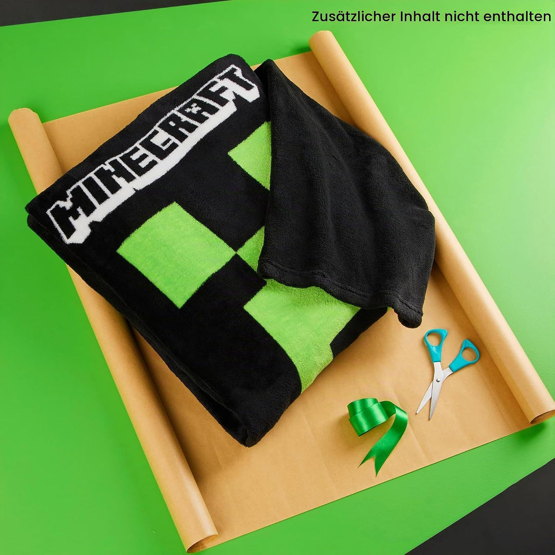 Minecraft Decke mit Ärmeln für Jungen - Decke zum Anziehen für Kinder und Teenager - Onesize Decke m