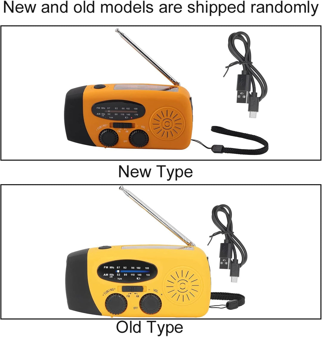 Solarhand -Kurbel Radio, Notfallradio FM/AM/WB (NOAA), mit Taschenlampen -LED -Licht, 360 ° Rotatabl