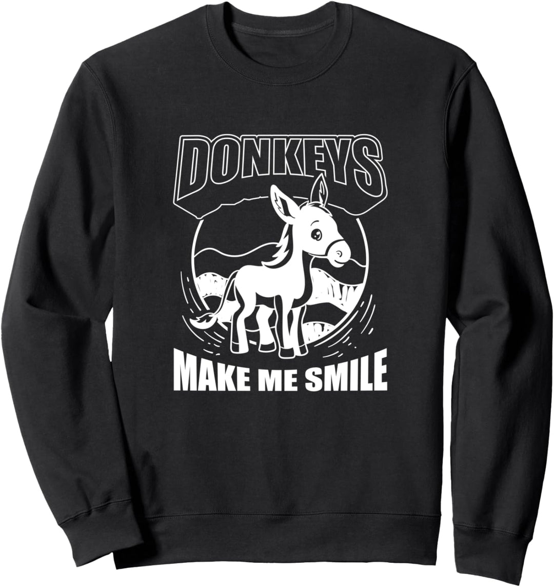 Esel bringen mich zum Lächeln Maultier Bauernhof Tier Sweatshirt
