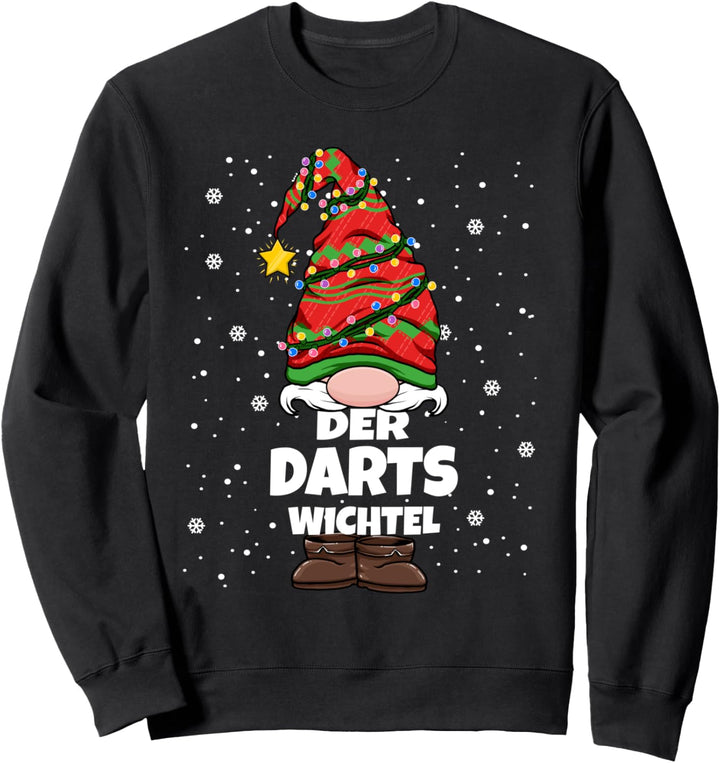 Darts Weihnachten Wichtel Dart Spielen Damen Herren Sweatshirt