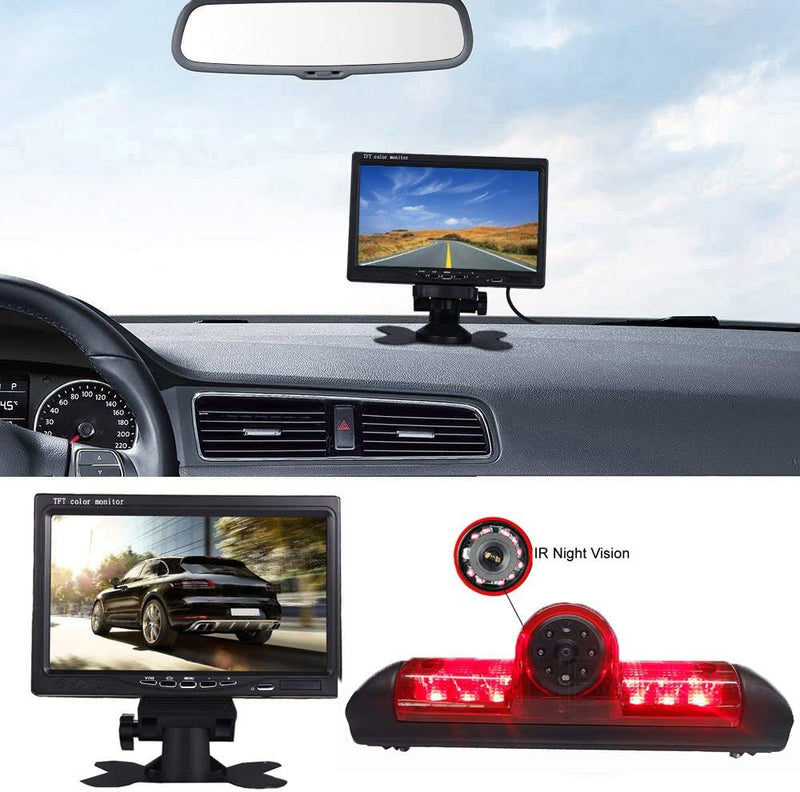 Rückfahrkamera Transportster+7 Zoll TFT LCD Bildschirm Auto Monitor im 3.Bremslicht Bremsleuchte Pas