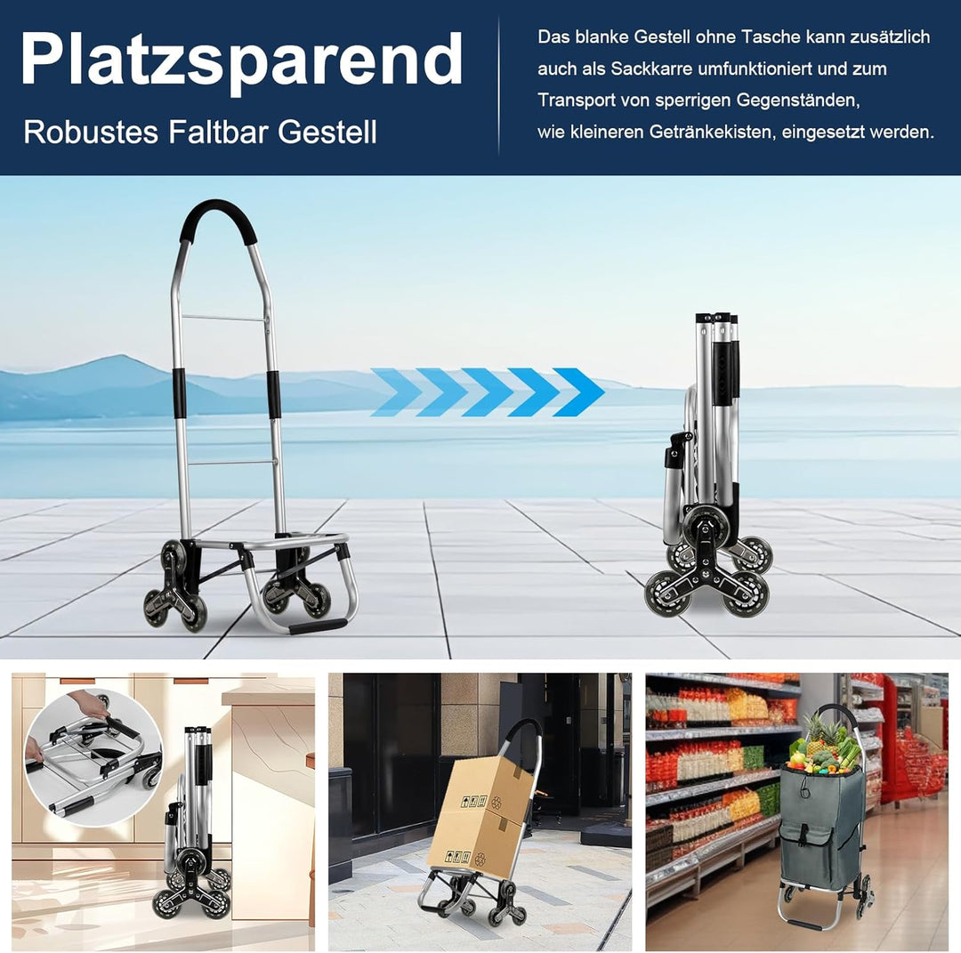 Einkaufstrolley, HOMELUX klappbar, Stabiler Einkaufswagen, grosse Kapazität 41 L, multifunktional, H